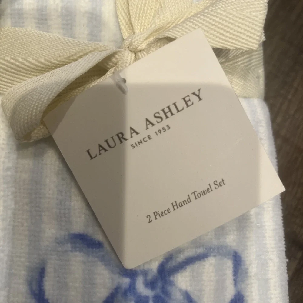 NEW Laura Ashley Floral Striped Cotton Hand Towels (4)
